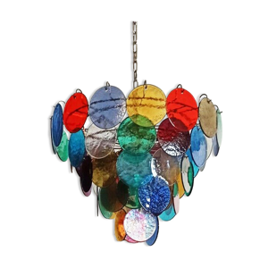 lustre 10 feux en verre de Murano, italie, années 80