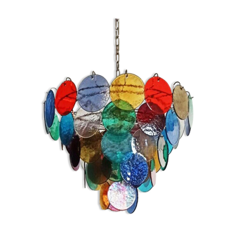 Chandelier 10 fires in murano glass, Italy, 80s