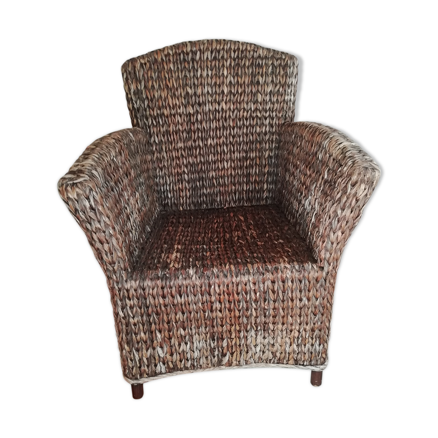Fauteuil en jacinthe d'eau tressée