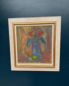 Swedish Oil on Panel – “Floral Still Life” by Hjalmar Eldh (1881–1953) – Signed – Vintage & Framed