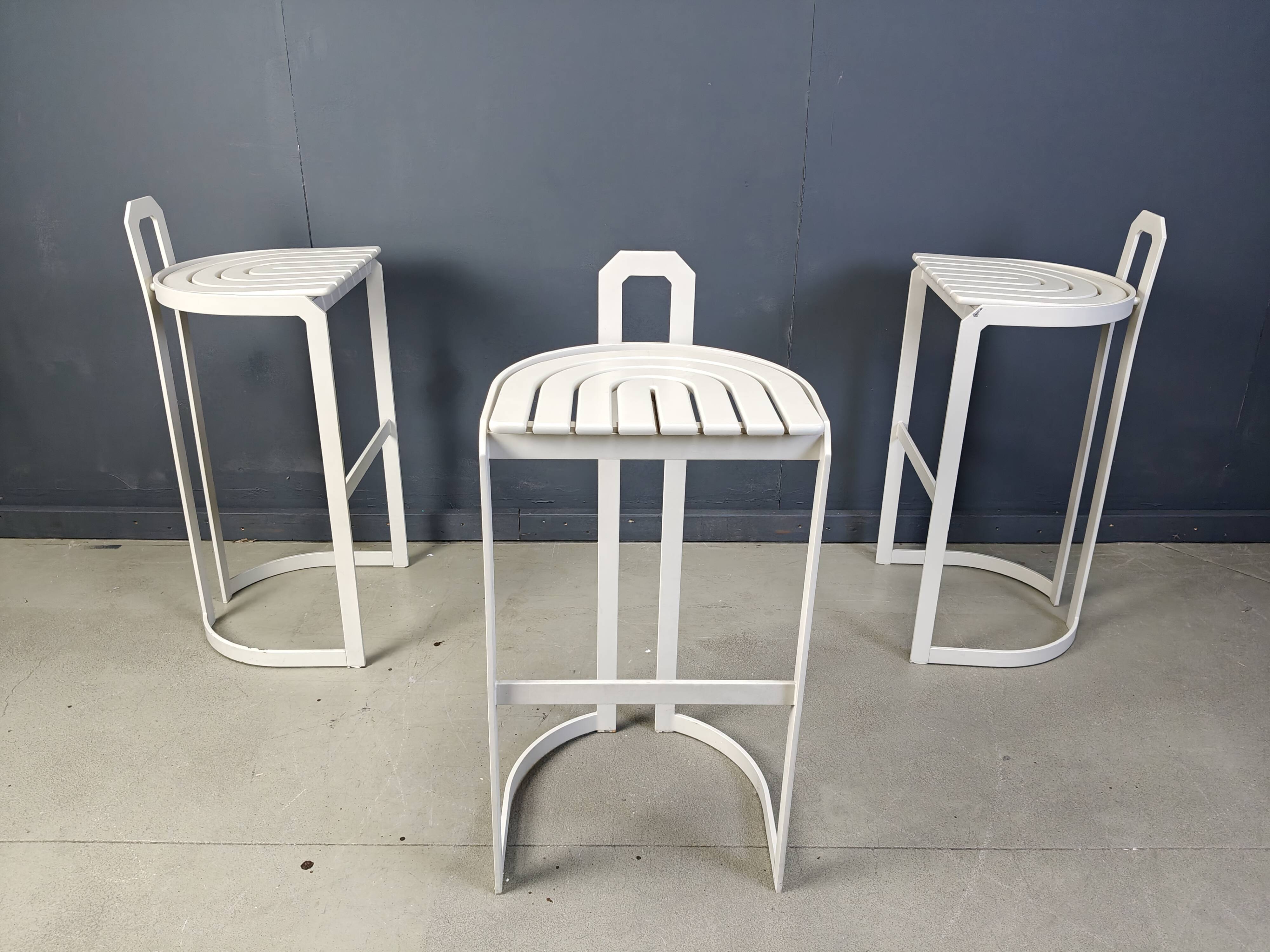 Vintage bar stools by Allmilmö, 1980s, Set of 3