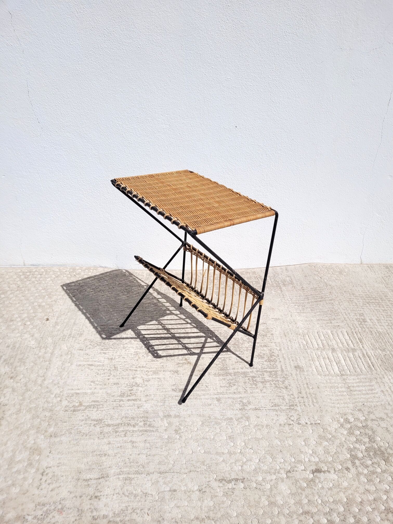 1960 rattan magazine harness triangular