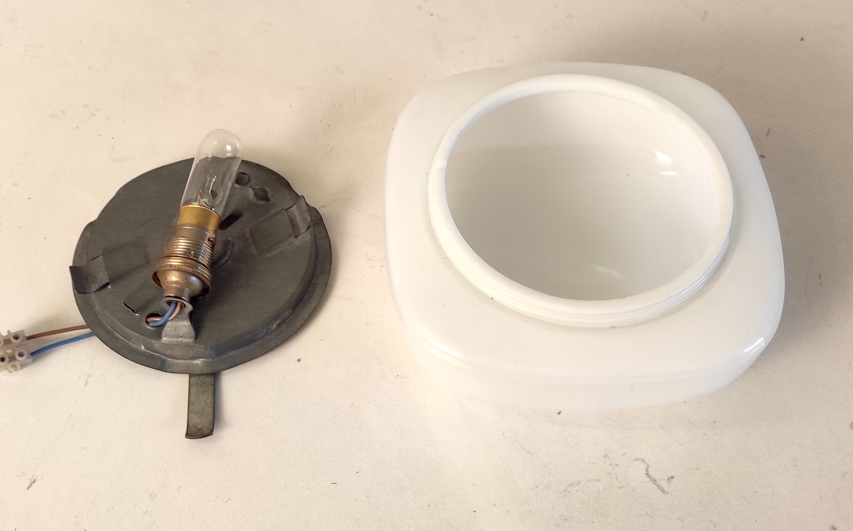 Opal glass wall lamp 60s/70s