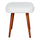 White-cream square stool Ivory vintage PRL 1970s