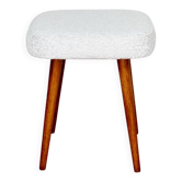 White-cream square stool Ivory vintage PRL 1970s