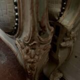 Louis XV style bed in 20th century patinated beech