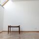 Tabouret en cuir du milieu du siècle