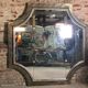 Miroir de brasserie carré en métal coloris champagne 178 cm
