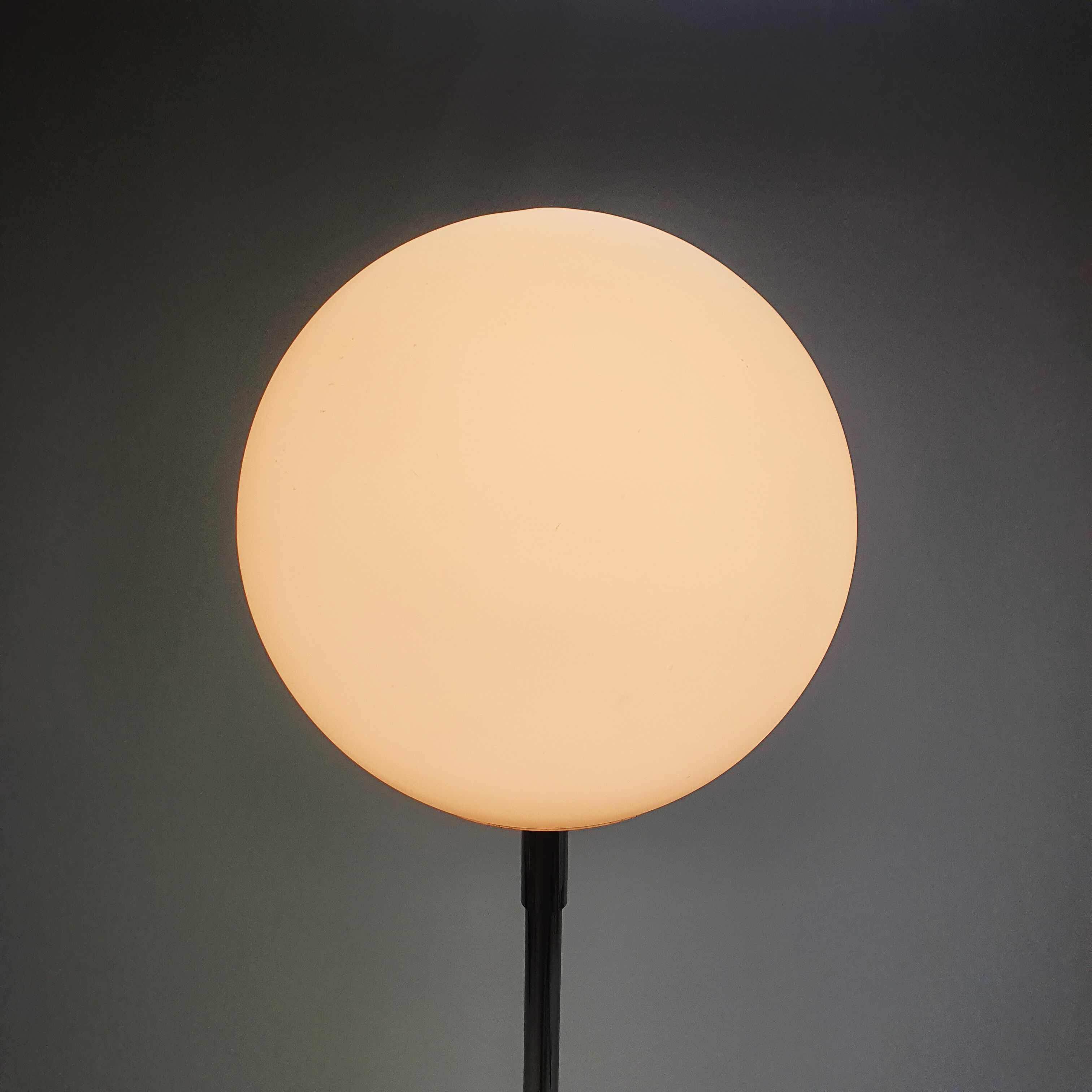 Postmodern Opaline Glass and Chrome Floorlamp, 1980s