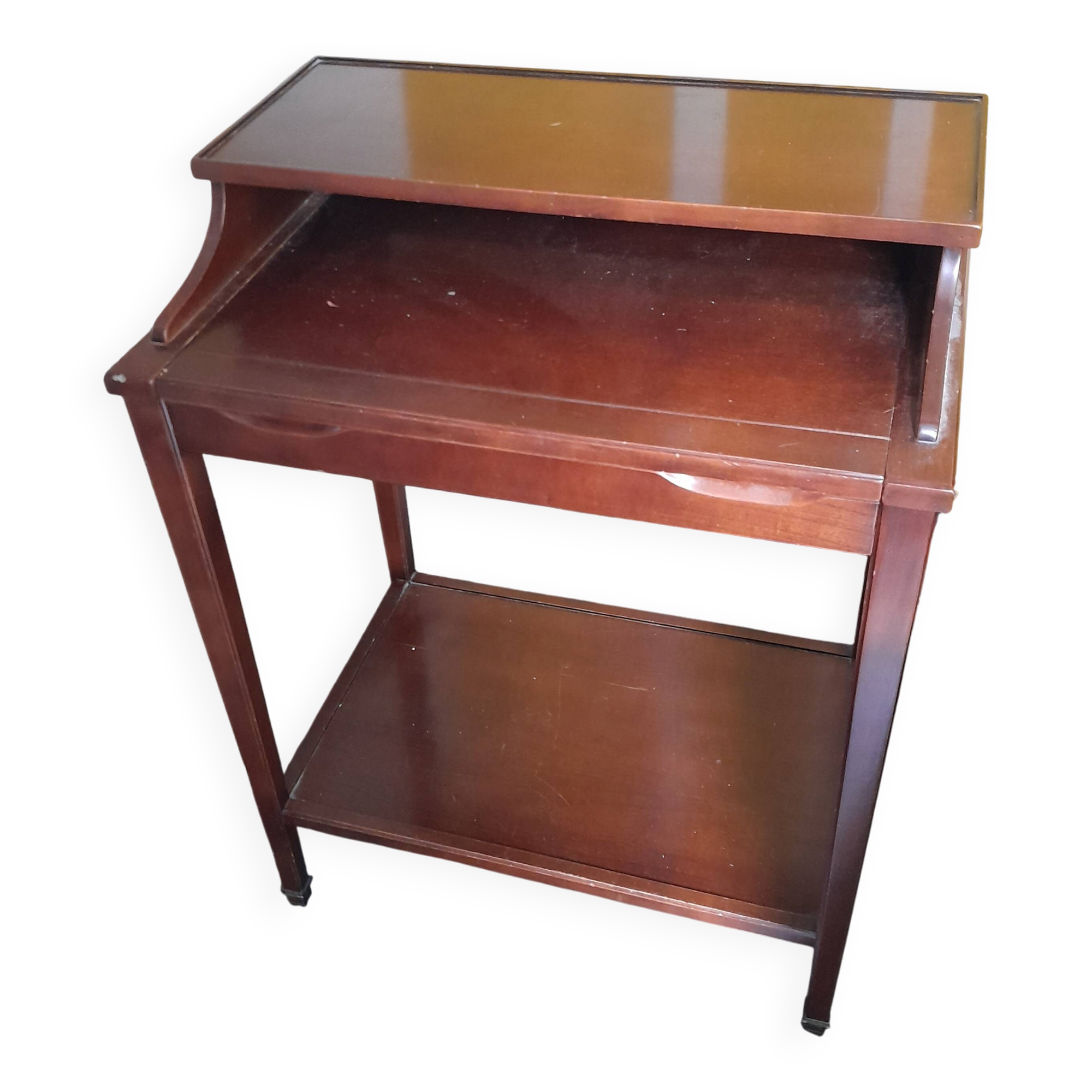 Bureau d’appoint vintage en bois massif – Ateliers Berniolles (Réf. 386)