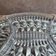 Vintage silver-plated metal tray with a segmented glass aperitif dish.