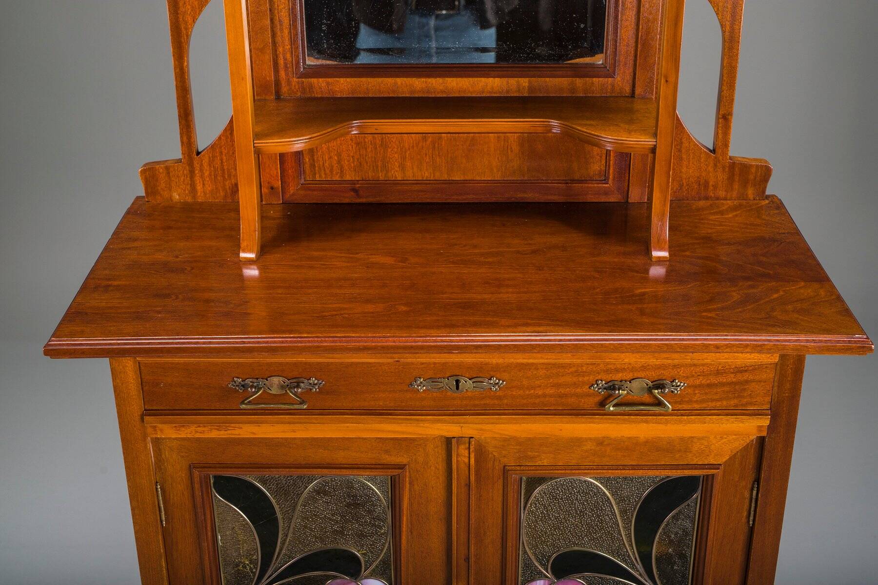 Art Nouveau cabinet with mirror, 1890s