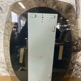 Vintage Luigi Fontana oval mirror smoked glass from the 70s