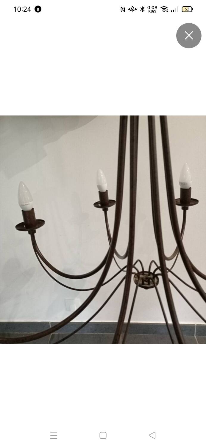 Brown metal chandelier