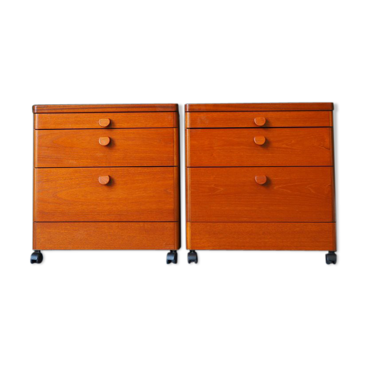 Mid century stag bedside cabinets tables in teak