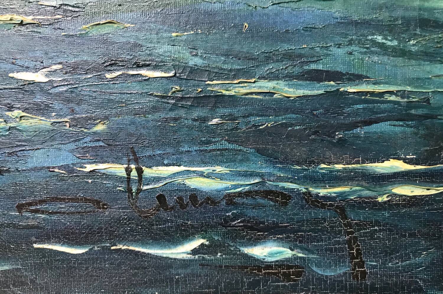 Oil on canvas by Pierre LEMOINE, 1920-2008. The Citadel of Calvi.