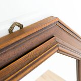Miroir vintage octogonal en bois massif avec détails sculptés