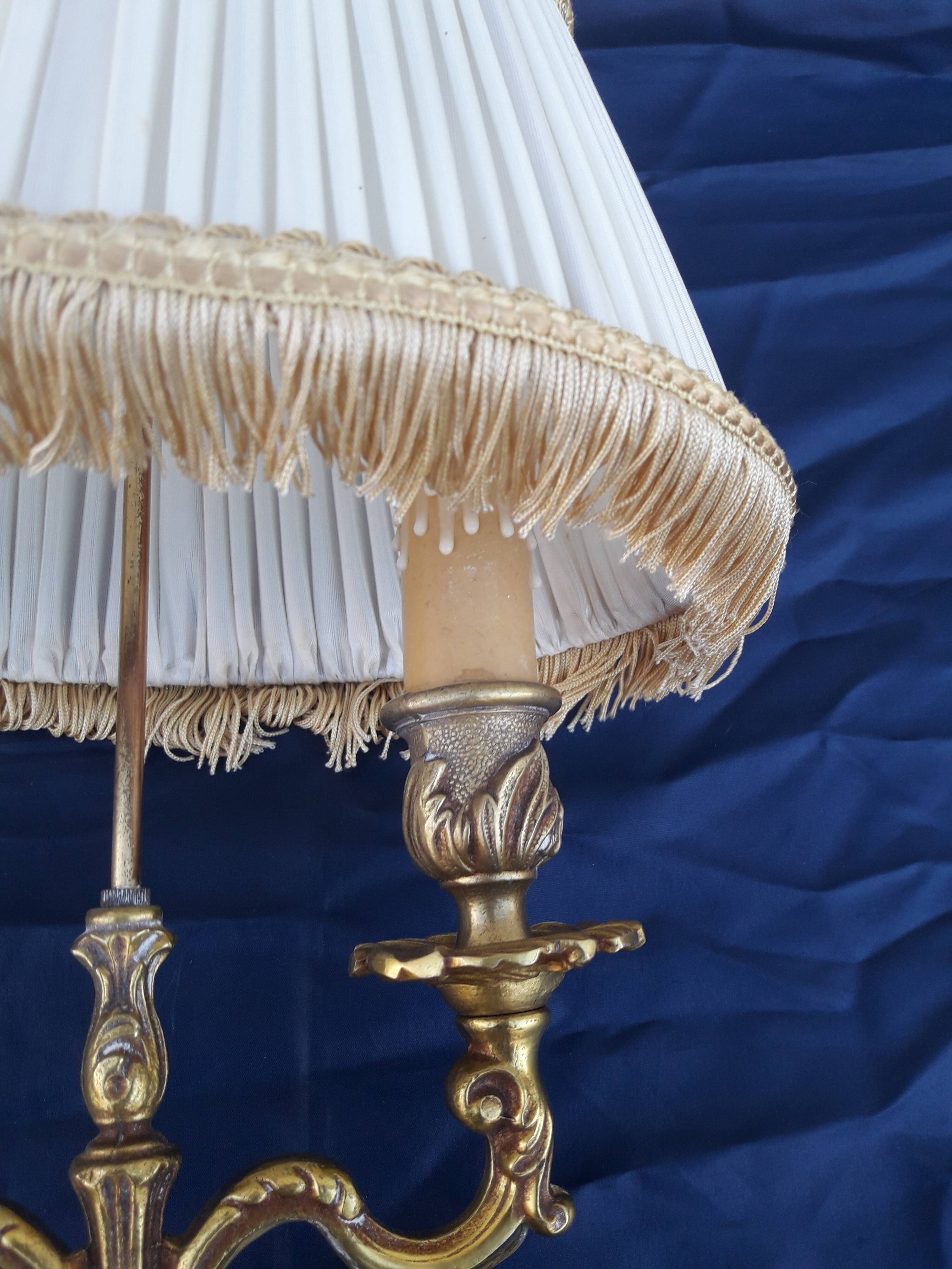 Lampe bouillotte 2 feux en bronze