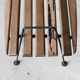 Stool with minimalist wood and metal slats