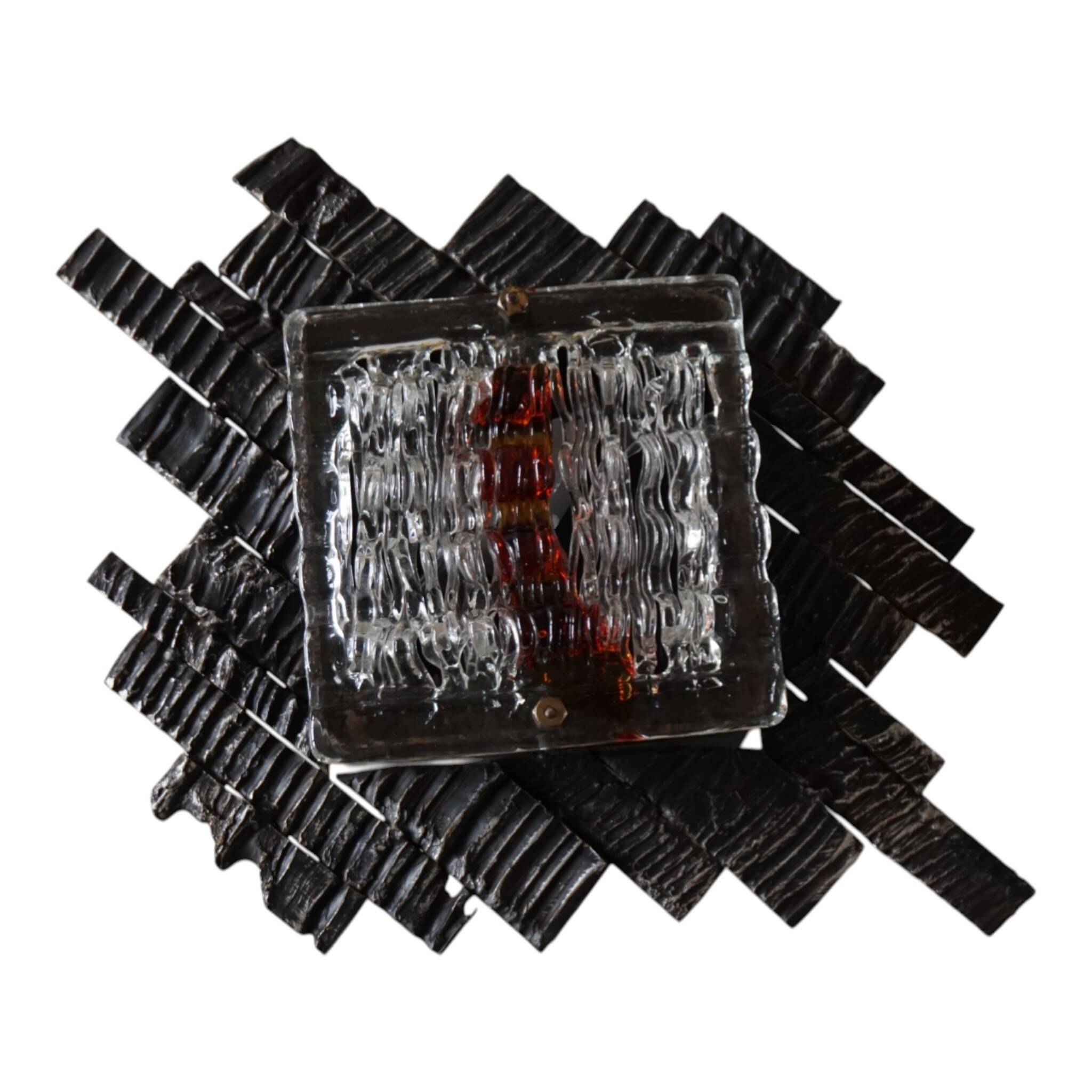 Poliarte Brutalist Wall Lamp by Albano Poli, 1970