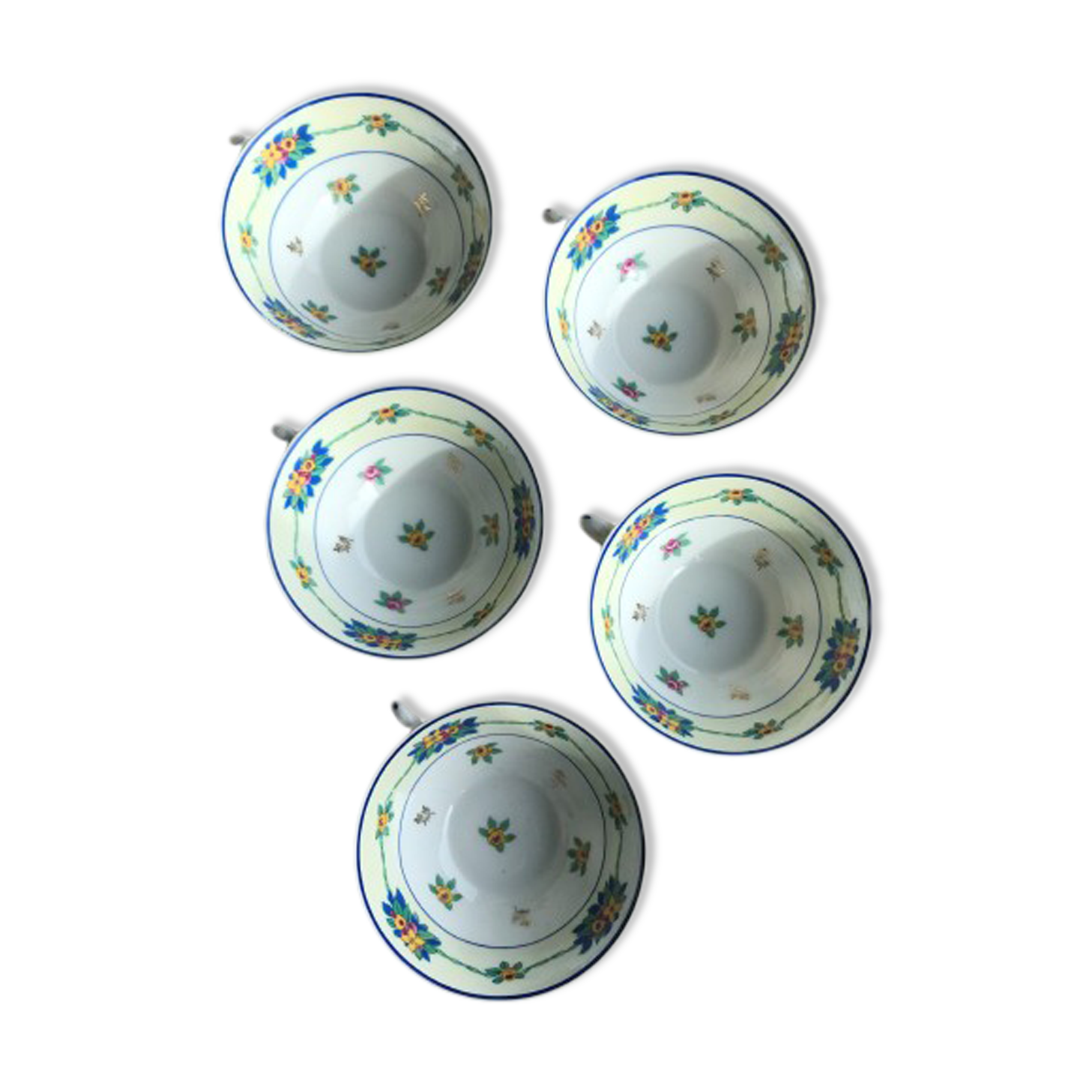 Series of 5 cups in Limoges pork