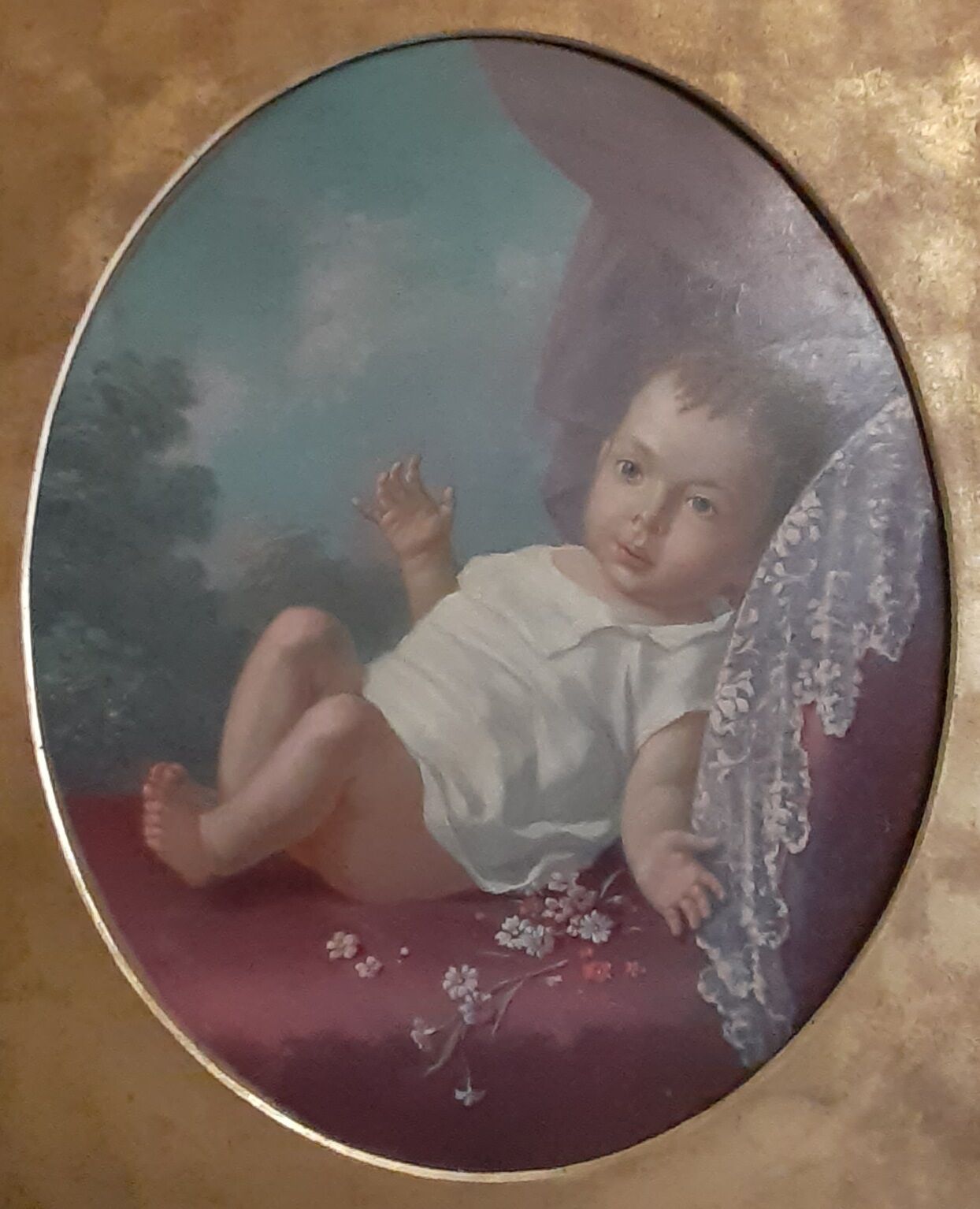 Old oil painting on canvas