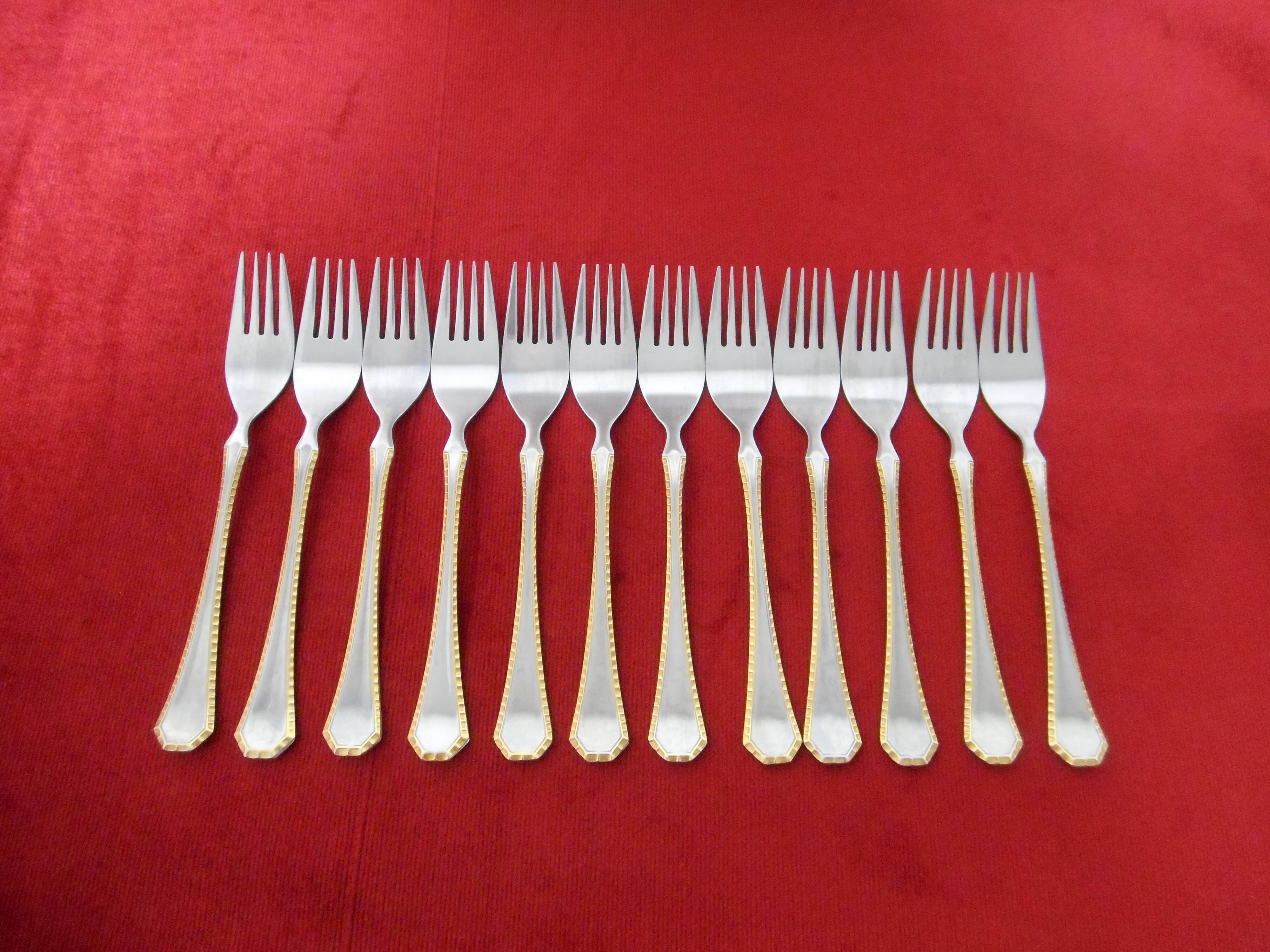 Householder Solingen Bestecke gold-plated 59 pieces in briefcase and bulk