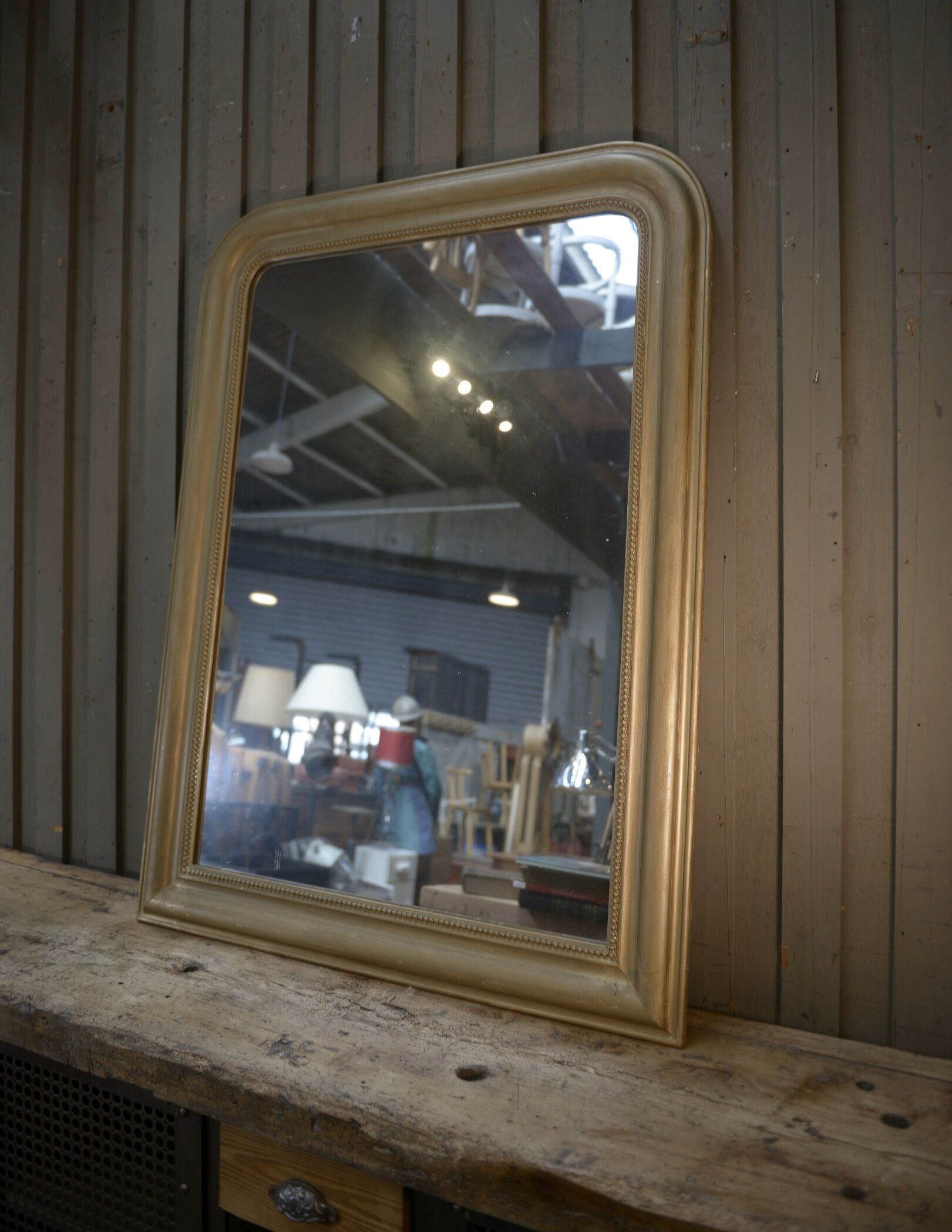 Old mirror in gilded wood 19th