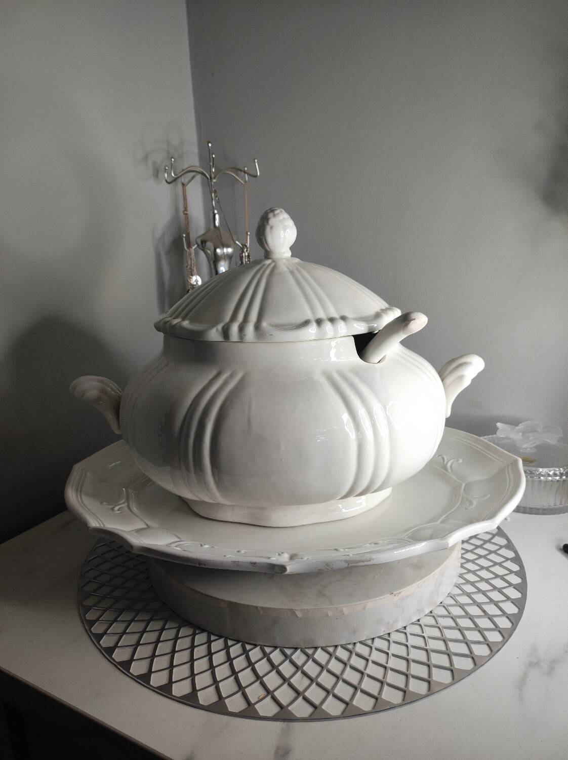 White porcelain soup tureen