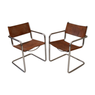 Paire de fauteuils “MG5” d’après Marcel Breuer édition Matteo Grassi, des années 70