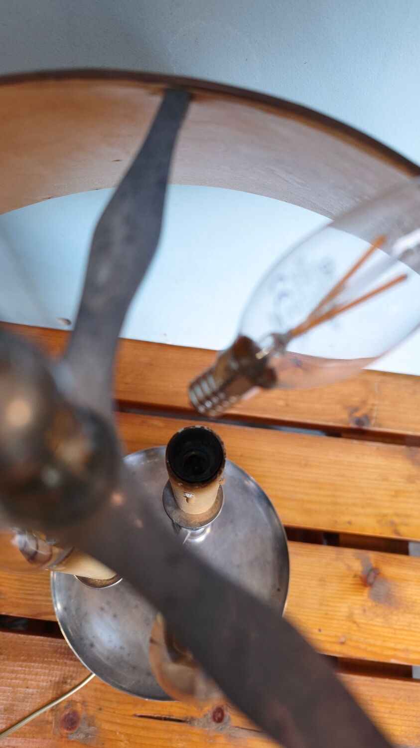 Empire-style three-light bouillotte lamp