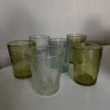 Set of 6 glass shot glasses from Biot 1960