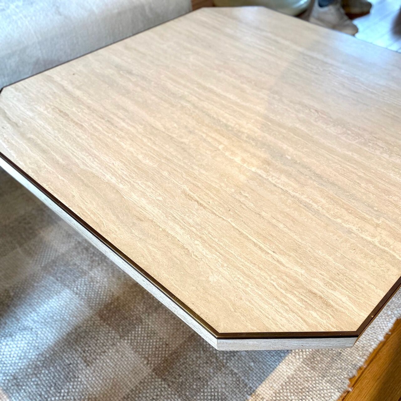 Travertine coffee table