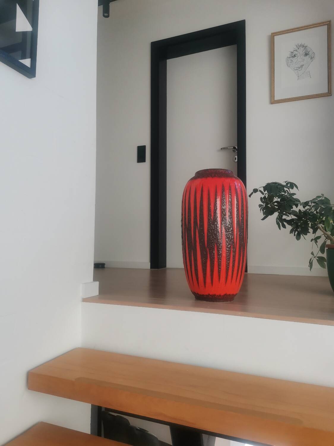 Vintage Scheurich Fat Lava vase | West Germany | Orange Black Zi