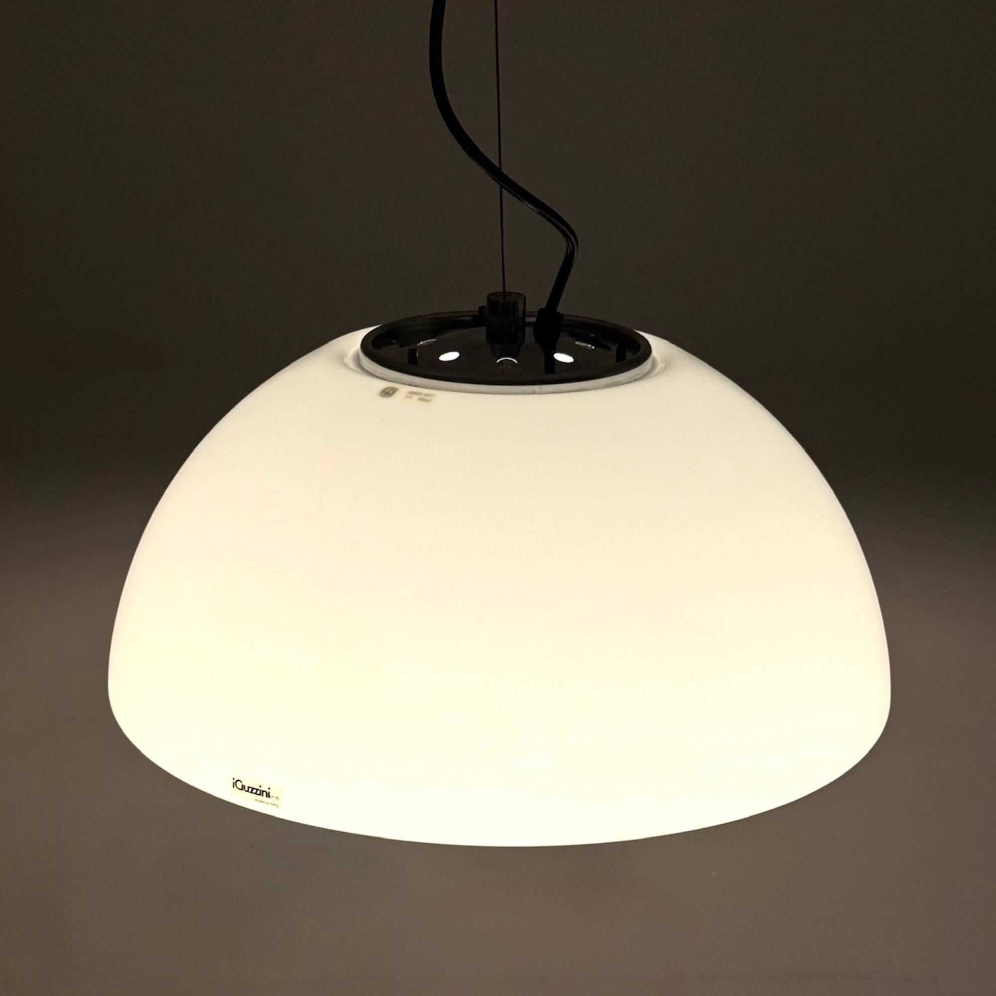 Vintage iGuzzini Hanging Lamp in White Acrylic Model 3072, 1970s