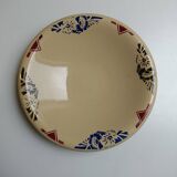 Compotier bas Badonviller art déco beige à fleurs