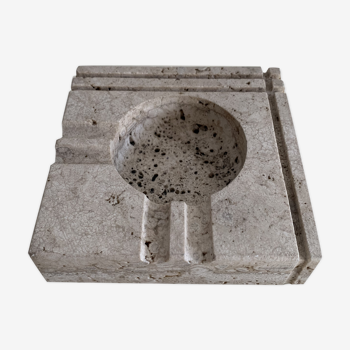 Square ashtray rough stone