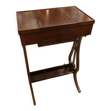 Lyre-shaped dressing table in solid Cuban mahogany from the Directoire period