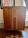 Armoire bois et rotin années 60