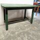 Old green farm table