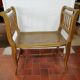 Gilded wood cane bench