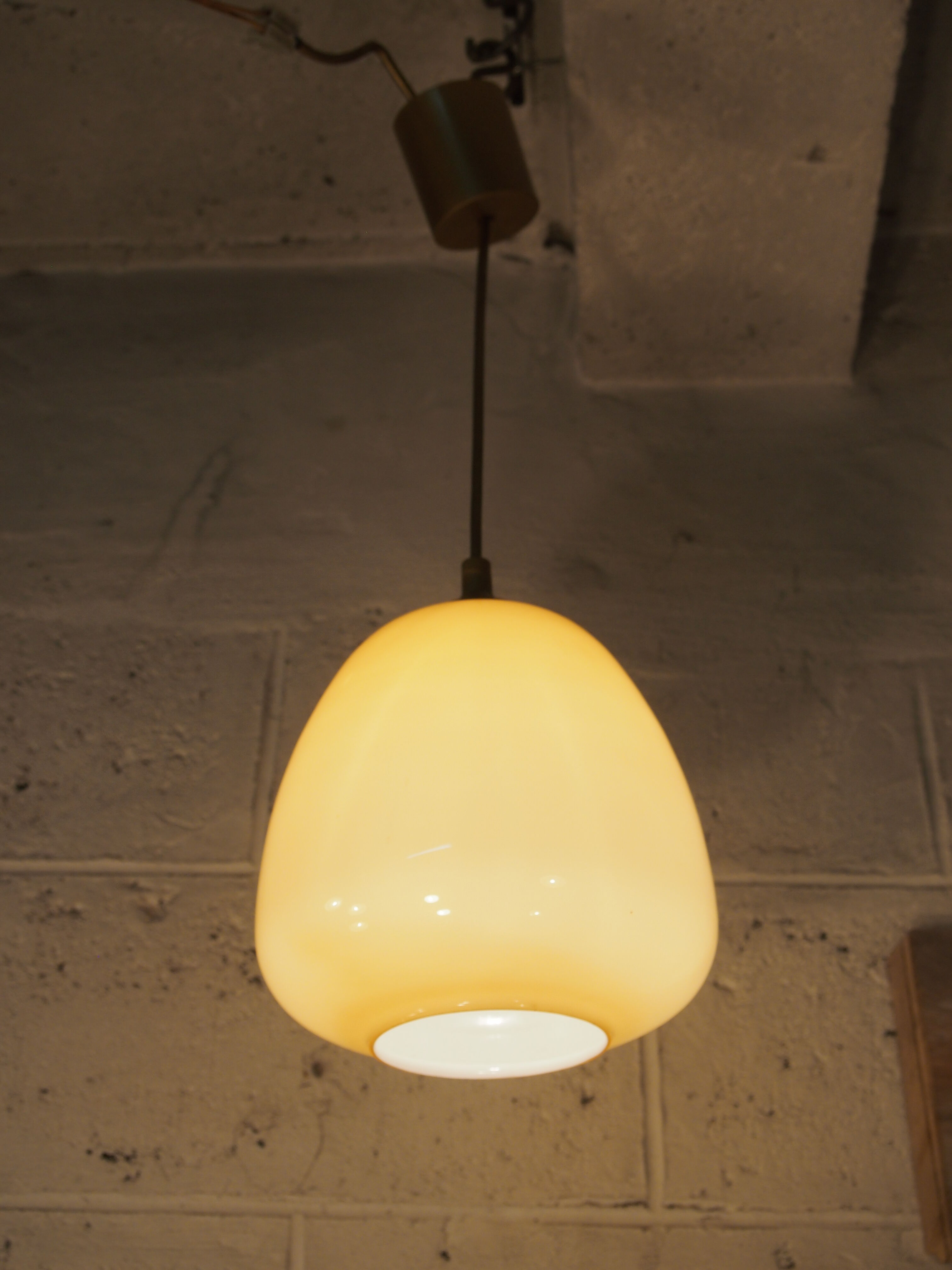 Suspension de Venini en verre couleur ambre