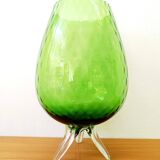 Green Empoli glass tealight vase