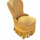 Vintage mustard velvet crab chair with fringes – 1970s