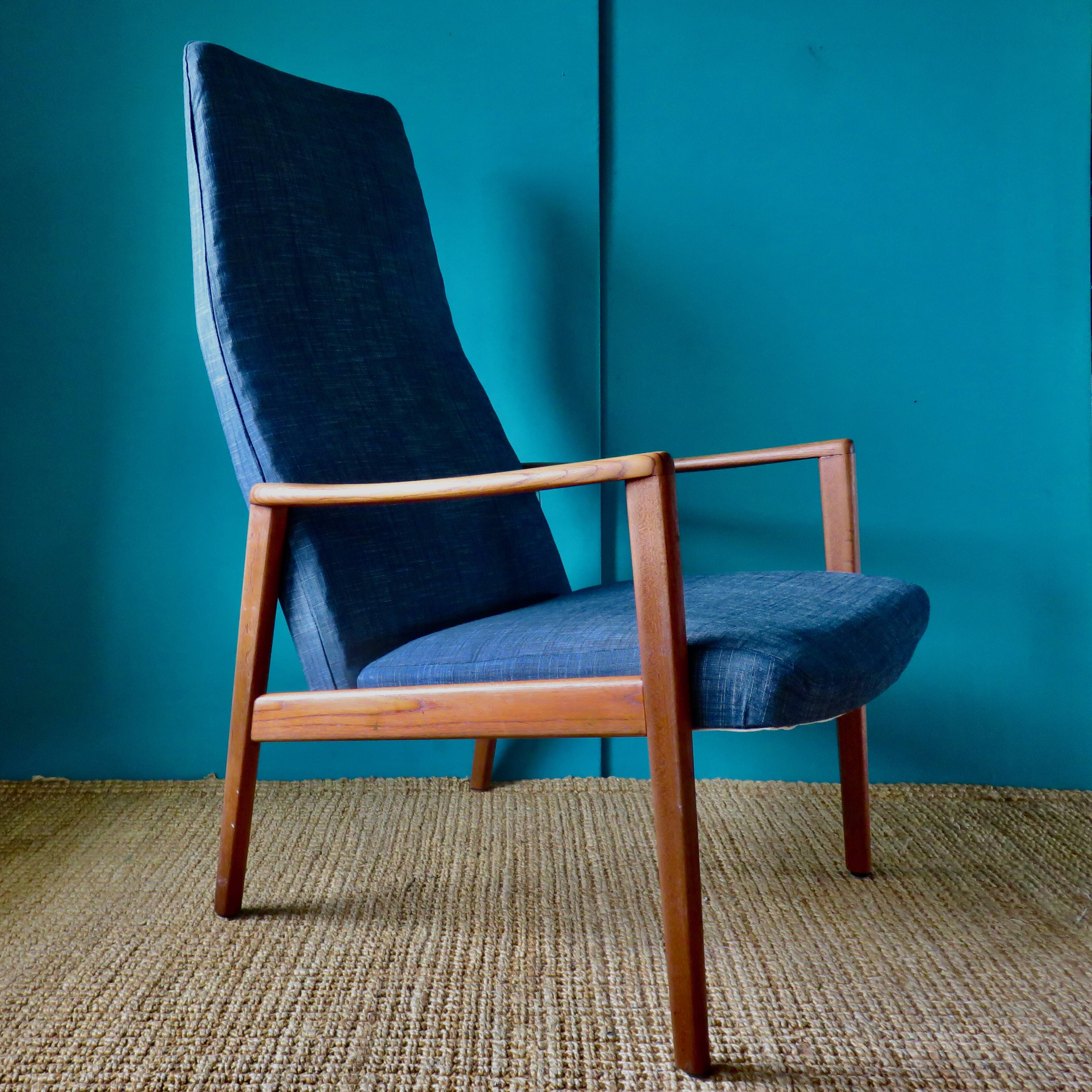 Teak armchair, bluish black. Denmark 1960