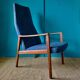 Teak armchair, bluish black. Denmark 1960