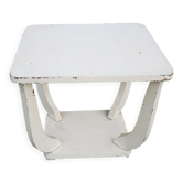 Ancien guéridon en bois blanc de style art déco