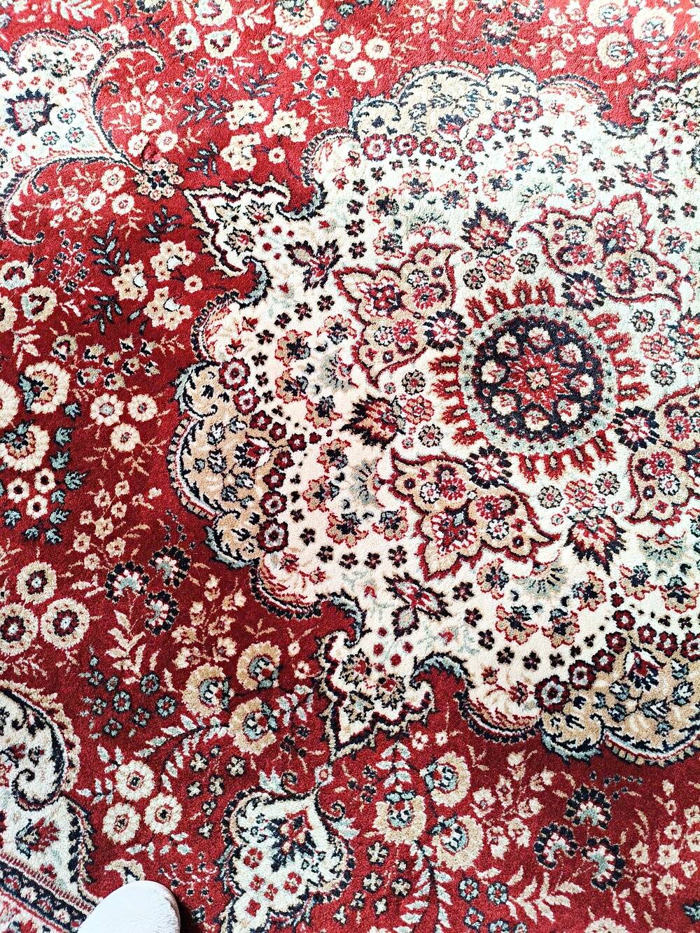 Large vintage carpet pure wool Persian design 240x340cm French made