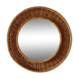 Round wicker mirror 1960