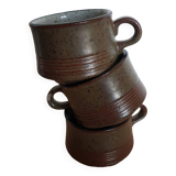 3 purbeck pottery studland tea cups